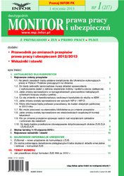 : Monitor Prawa Pracy i Ubezpieczeń - e-wydanie – 1/2013