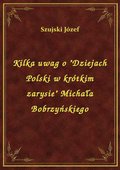 Kilka uwag o "Dziejach Polski w krótkim zarysie" Michała Bobrzyńskiego - ebook