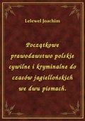 Początkowe prawodawstwo polskie cywilne i kryminalne do czasów jagiellońskich we dwu pismach. - ebook