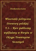 Wizerunki polityczne literatury polskiej. T.1. : Kurs publiczny wykładany w Paryżu w Okręgu Towarzystw Uczonych - ebook